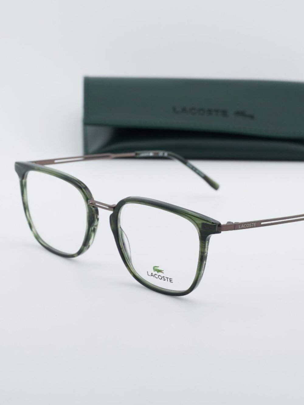 Lacoste L2853PCN 220 Square Eyeglasses 52mm - Havana / Green